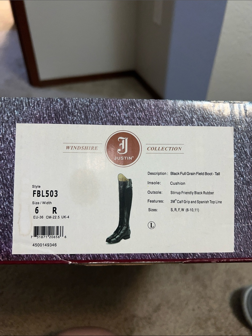 Justin Boots Women’s Tall Black Leather Riding Boots - Picture 6 of 6